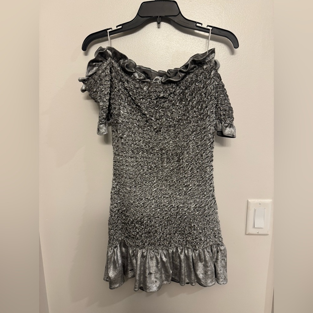 Petersyn Velvet silver cocktail dress purchased from Saks